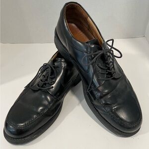 Y2K Bostonian Strada Men 10.5M Black Leather Round Toe Lace-Up Dress Shoes Italy